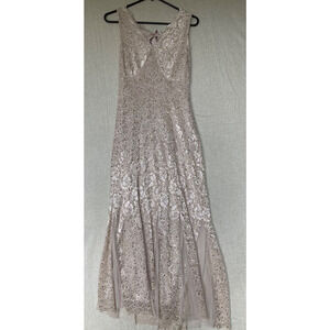 Candalite Petite Lace Maxi Dress Champagne With Gold Dots Dress Y2K Style